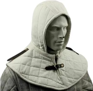 Medieval Armour Padded Hood Arming Cap Cotton Coif Gorget Larp Faire Cosplay Hood