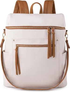 MEEJUNE Large Leather Backpack for Women Backpack Purse with Luggage Strap Crossdody Bag Travel Fashion Backpack Designer Ladies Shoulder bag with Adjustable Strap