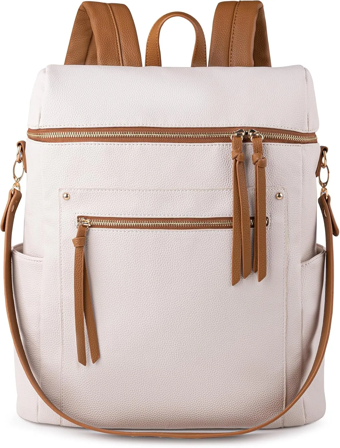 MEEJUNE Large Leather Backpack for Women Backpack Purse with Luggage Strap Crossdody Bag Travel Fashion Backpack Designer Ladies Shoulder bag with Adjustable Strap