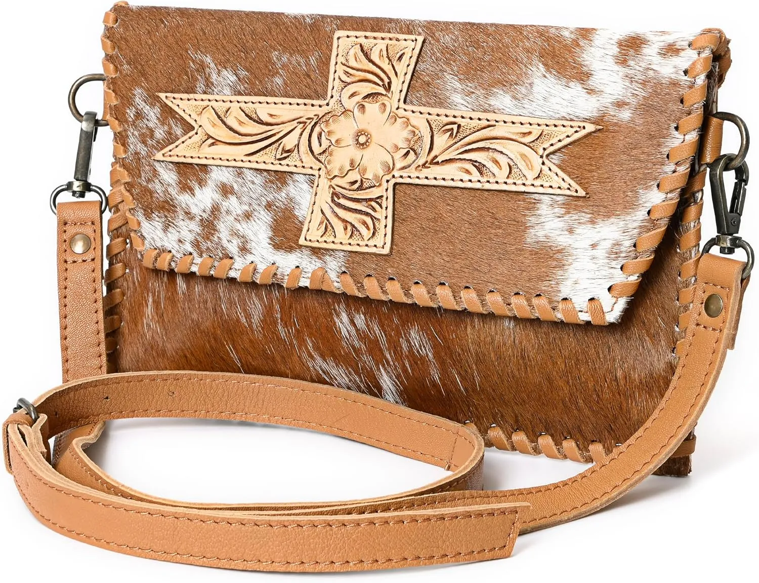 Melody handtooled mini crossbody bag
