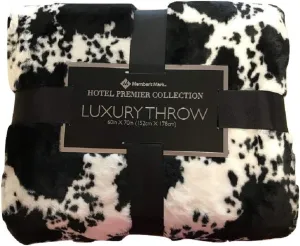 Member's Mark Luxury Faux Fur Throw, Black Cow