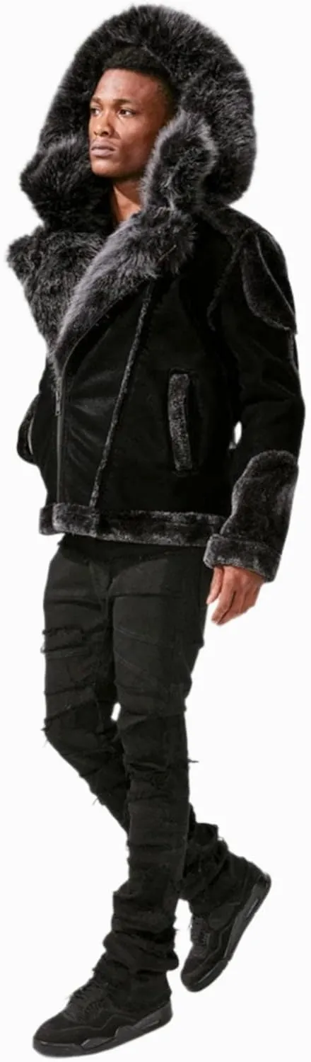 Men EL Jefe Shearling Moto Jacket (Black)