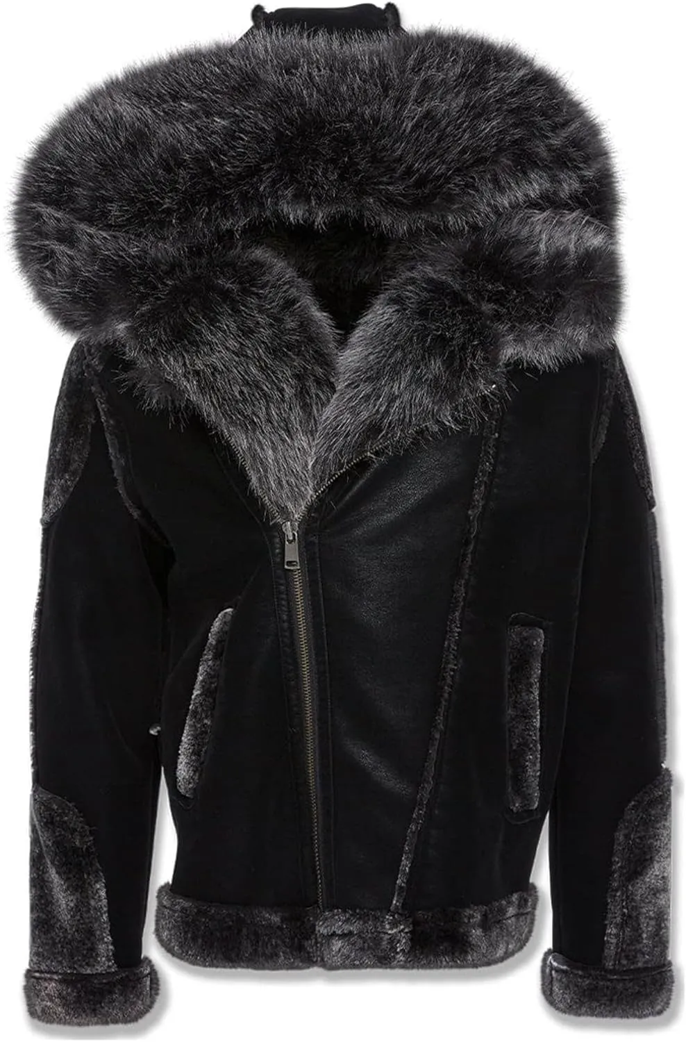 Men EL Jefe Shearling Moto Jacket (Black)