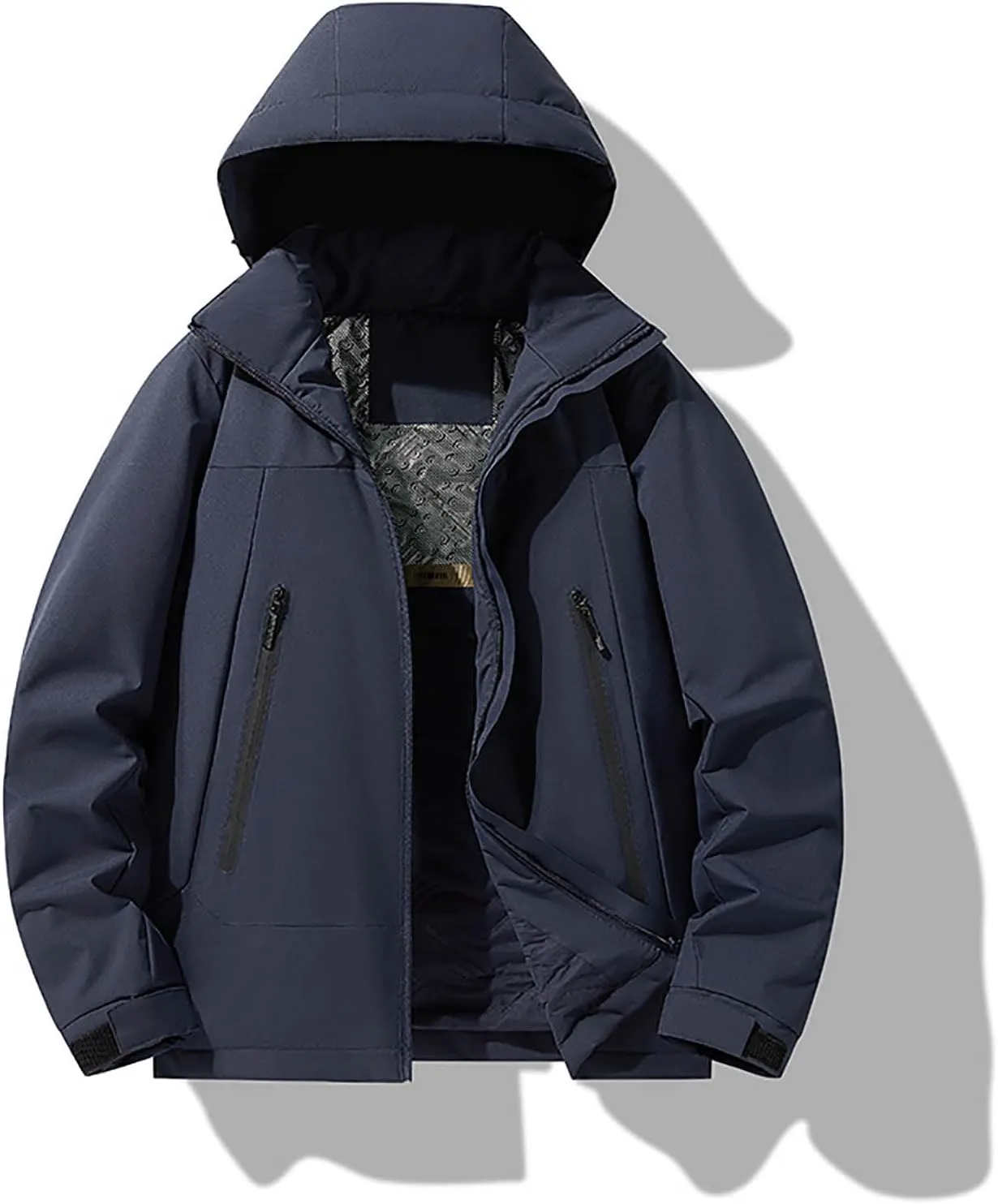 Men Lightweight Down Puffer Jakcet, Repellent Zip Up Long Sleeve Quilted Jackets Waterproof Packable Down Jacket Outdoor