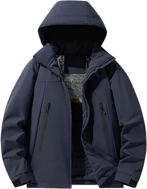 Men Lightweight Down Puffer Jakcet, Repellent Zip Up Long Sleeve Quilted Jackets Waterproof Packable Down Jacket Outdoor