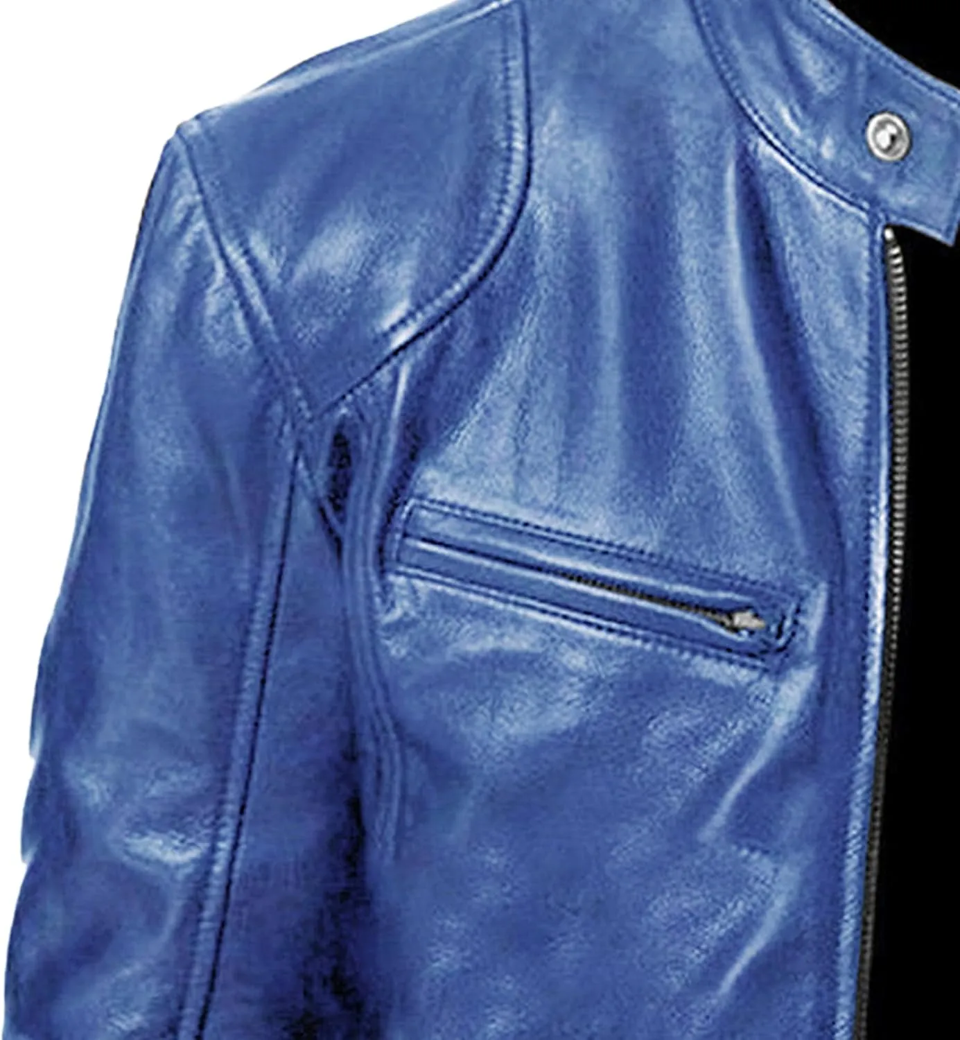 Men Slim Fit Motorcyle Leather Jacket Zip-Up Windbreaker Leather Jackets Lightweight PU Biker Vintage Coat