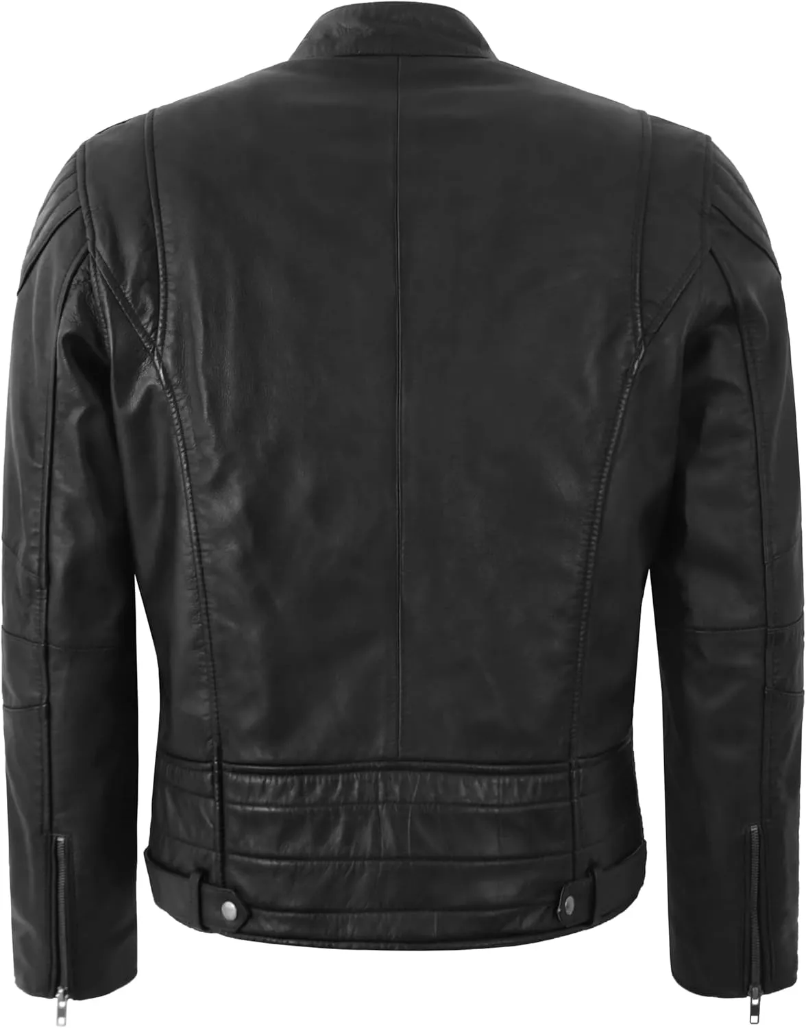 Men's Biker Leather Jacket Fashion Classic Motorcycle Retro Style Jacket 4577