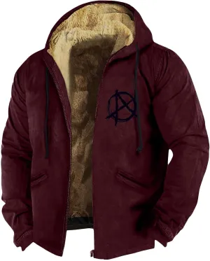 Mens Fuzzy Sherpa Jacket Long Sleeve Fleece Zip Up Coat Faux Jacket Outerwear Windbreaker Casual Hoodies Hooded