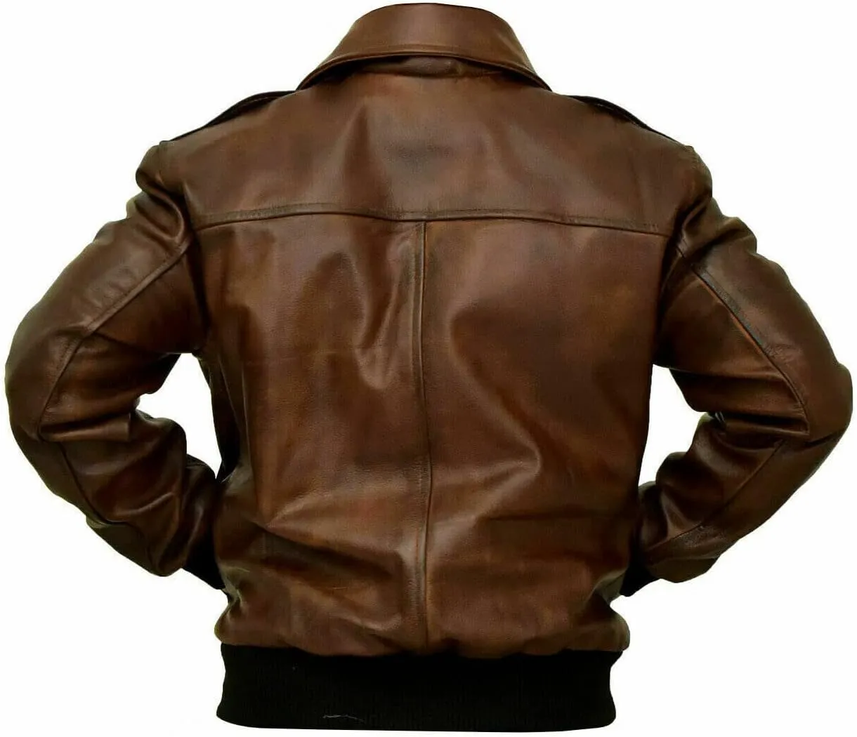 Men's G-1 Force Aviator Flight A-2 Jacket Distressed Brown Genuine Bomber Leather Jacket