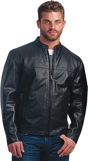 Men's Genuine Leather Jacket w/Zip Out Quilted Liner
