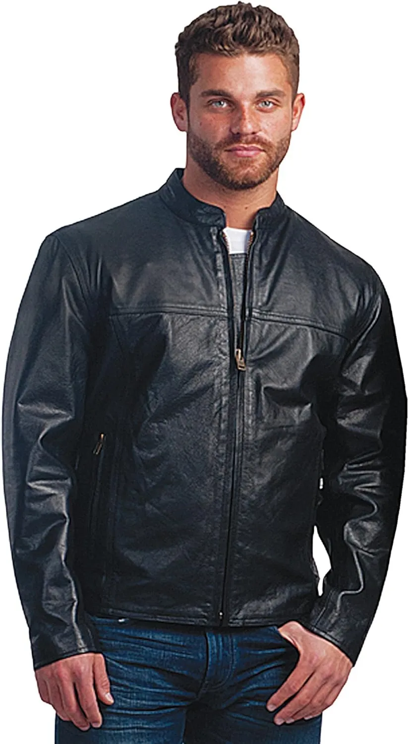 Men's Genuine Leather Jacket w/Zip Out Quilted Liner