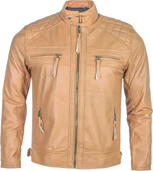 Men's Lambskin Leather Jacket – Classic Leather Bomber Jacket, Stylish Cafe Racer Biker Outerwear for Men