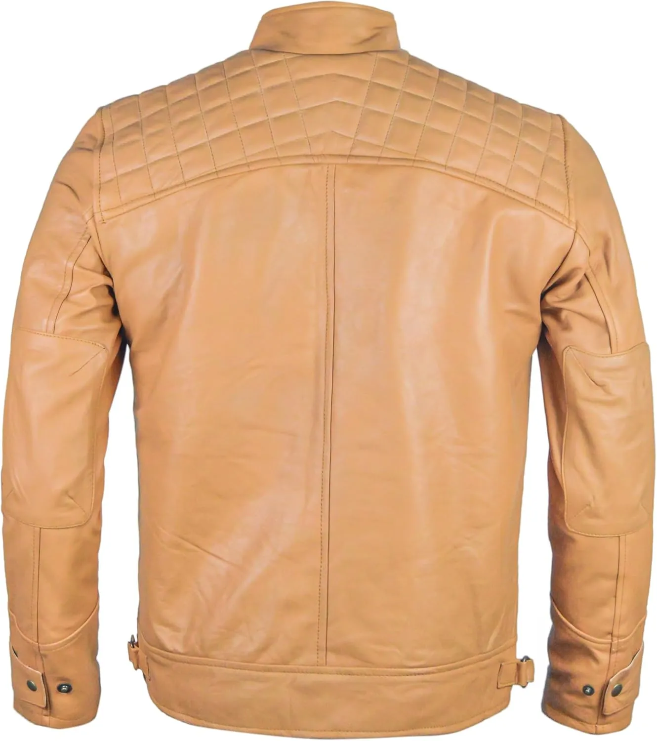 Men's Lambskin Leather Jacket – Classic Leather Bomber Jacket, Stylish Cafe Racer Biker Outerwear for Men