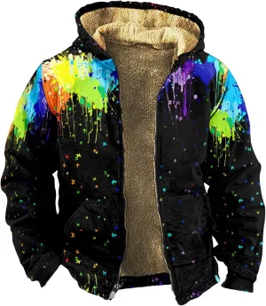 Men's Long Winter Coat Heavyweight Down Jacket Winter Warm Jacket Outerwear Quilted Down Casual Hoodies with Pocket