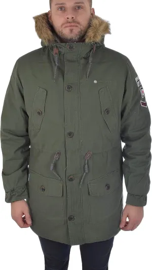 Mens Parka Faux Fur Hooded Jacket