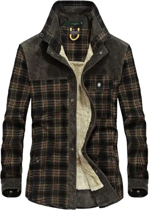 Men's Plaid Hooded Shirts Casual Print Lapel Button Down Pocket Long Sleeve Shirt Fall Casual Button Down Shirts