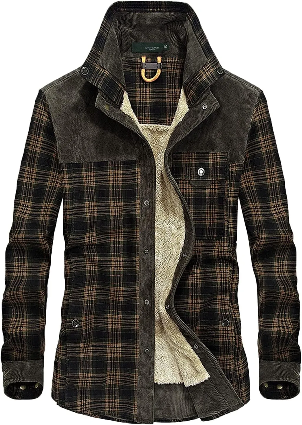 Men's Plaid Hooded Shirts Casual Print Lapel Button Down Pocket Long Sleeve Shirt Fall Casual Button Down Shirts