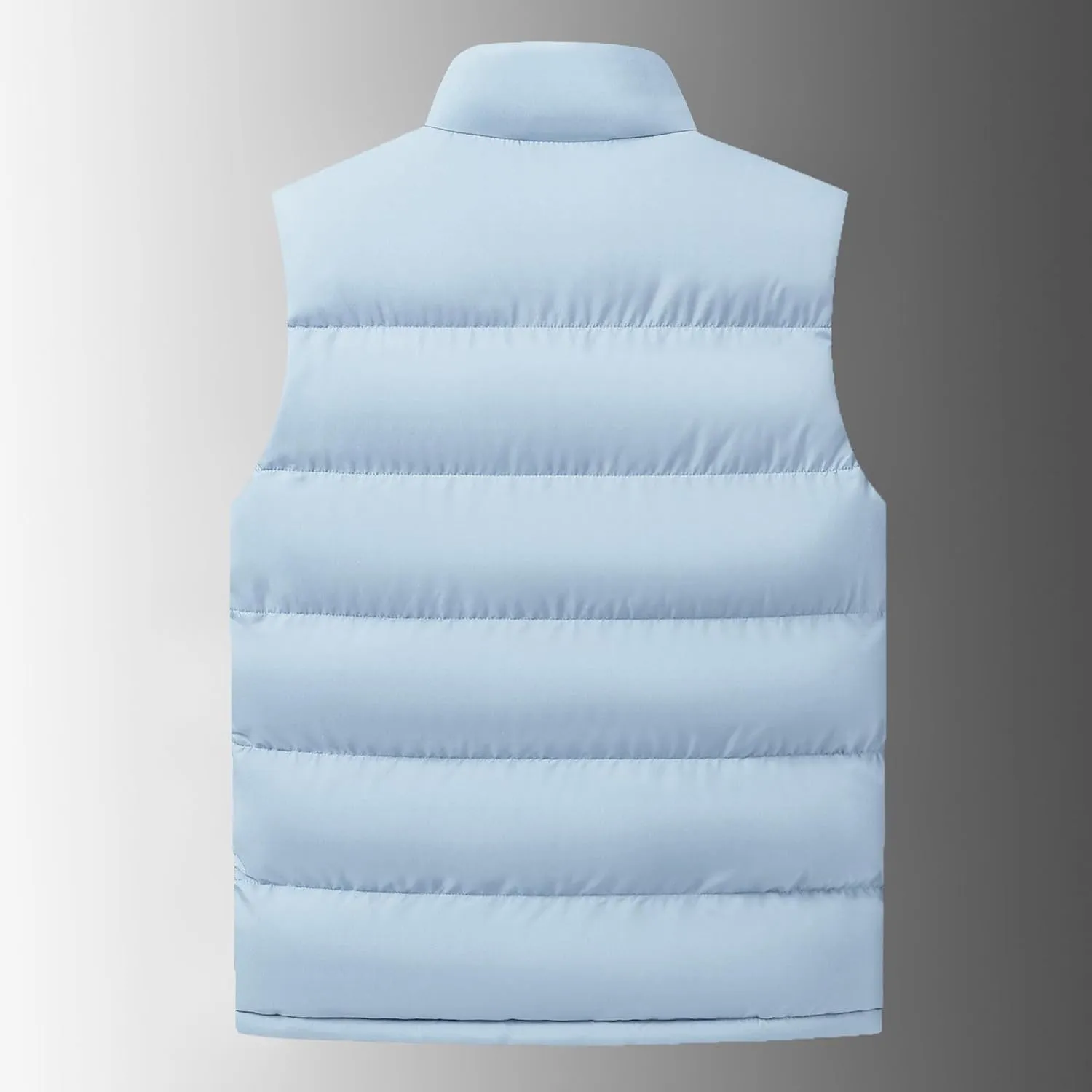 Men's Puffer Down Vest Sleeveless Zip Up Stand Collar Lightweight Outerwear Winter Padded Gilet Jacket with Pockets