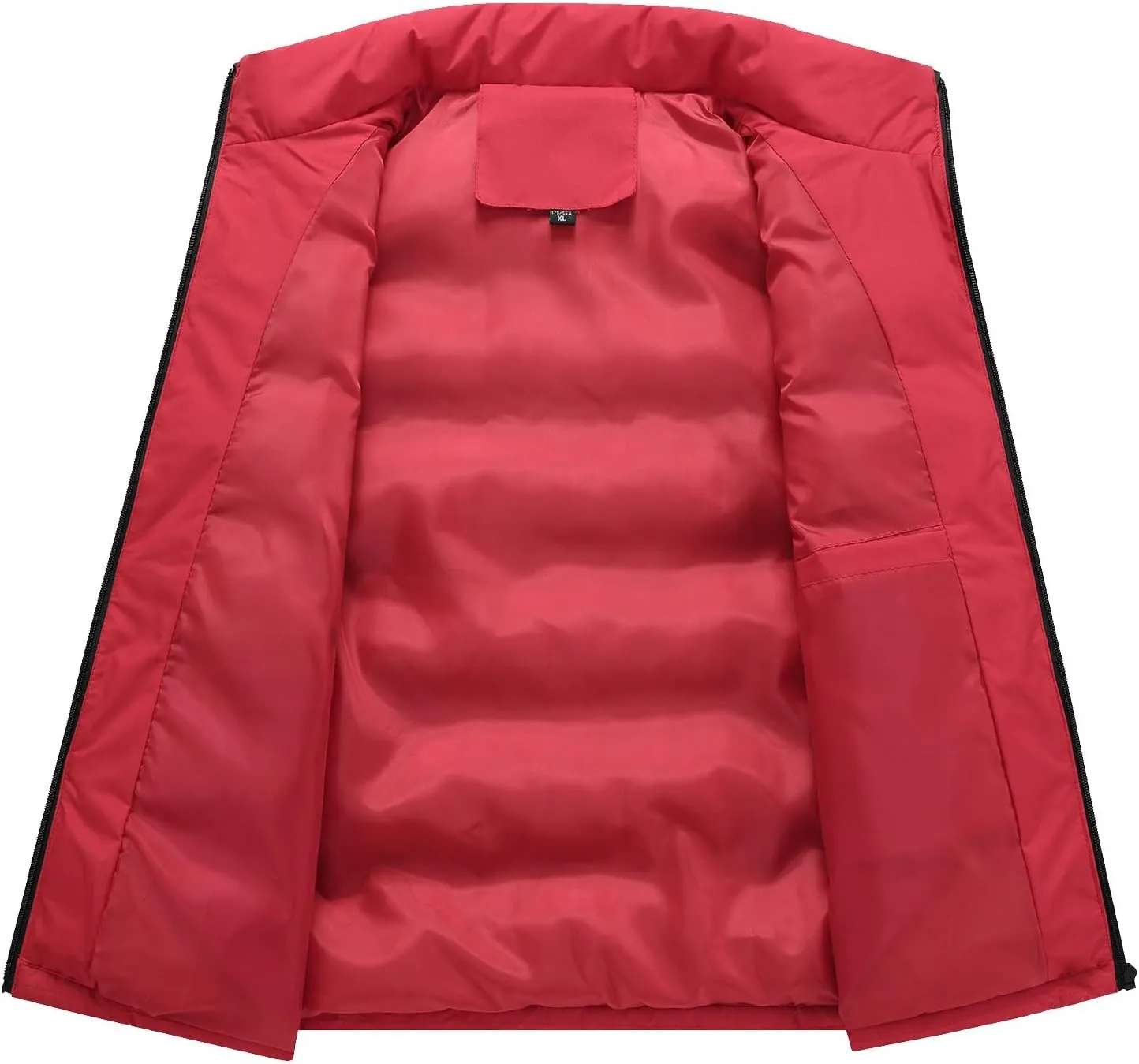 Men's Puffer Down Vest Sleeveless Zip Up Stand Collar Lightweight Outerwear Winter Padded Gilet Jacket with Pockets