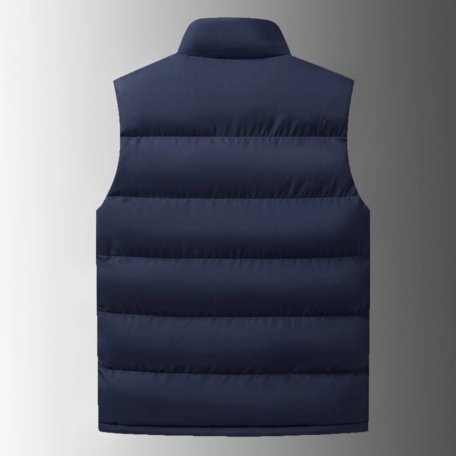 Men's Puffer Down Vest Sleeveless Zip Up Stand Collar Lightweight Outerwear Winter Padded Gilet Jacket with Pockets
