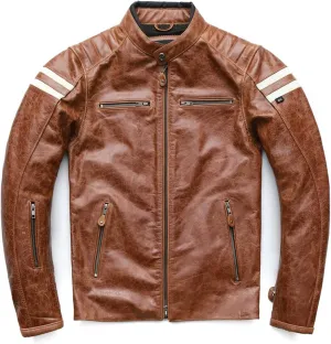 Men's Real Cowhide Biker Cafe Racer Slim Fit Vintage Leather Jacket