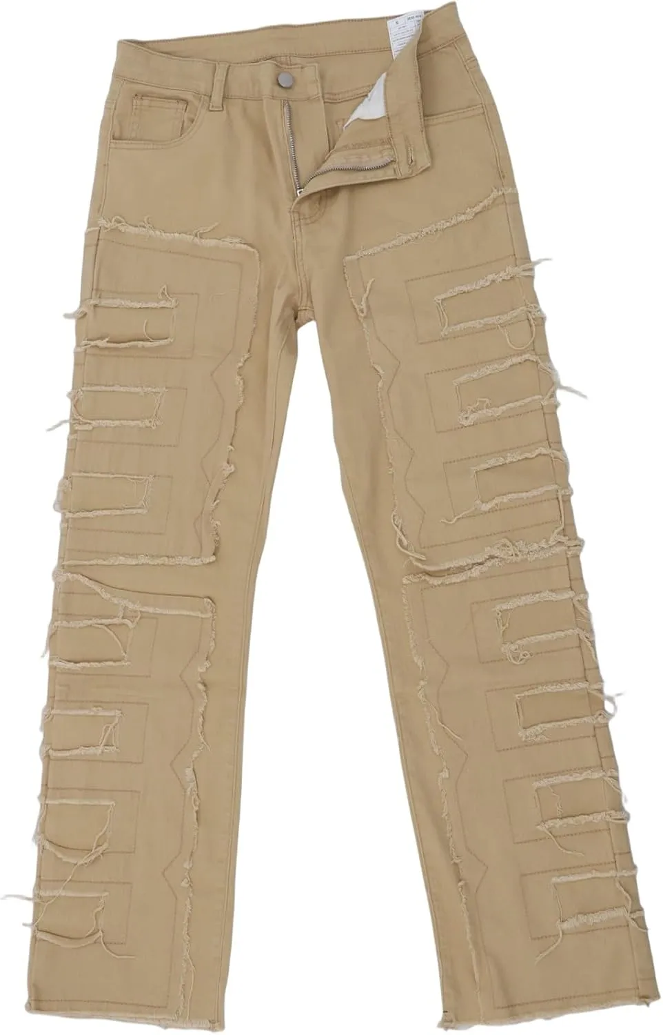 Mens Stacked Jeans Y2k Slim Fit Skinny Ripped Jeans Distressed Destroyed Denim Pants Emo Hip Hop Jeans