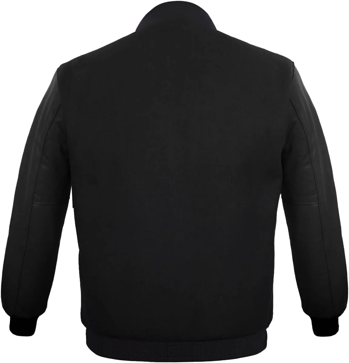 Men's Varsity Jacket Genuine Leather Sleeve and Wool Blend Letterman Boys College Varsity Jackets XS-5XL