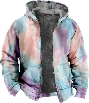 Mens Vintage Fleece Jacket Sherpa Lined Winter Coats Winter Warm Tactical Jackets Quilted Down Varsity Coat Hooded