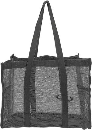 Mesh Shower Tote Bag Portable Large Capacity Convenient Quick Organizer for Camping Travel Women and Men Gym, Black