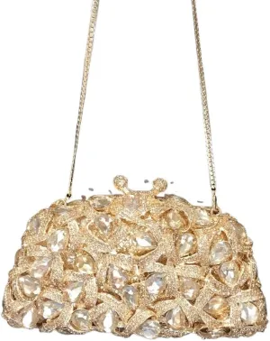Metal Hand-made Rhinestones Banquet Clutch Bag Dress Dinner Chain Clutch Bag