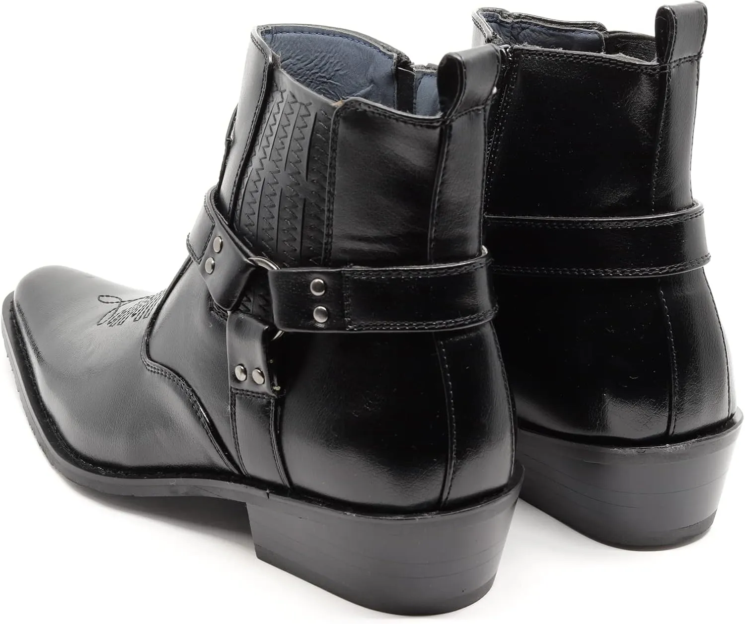 Metrocharm Diego-02 Men's Belt Strap Studded Western Cowboy Boots