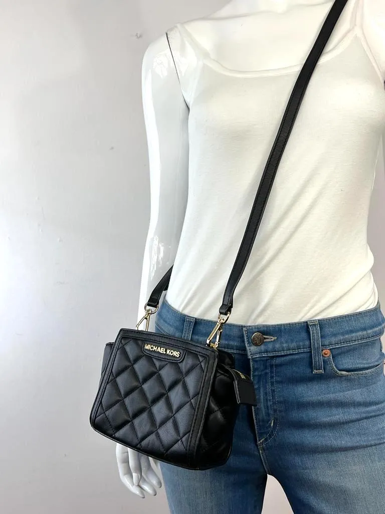 MICHAEL KORS MINI SELMA QUILTED LEATHER CROSSBODY BAG