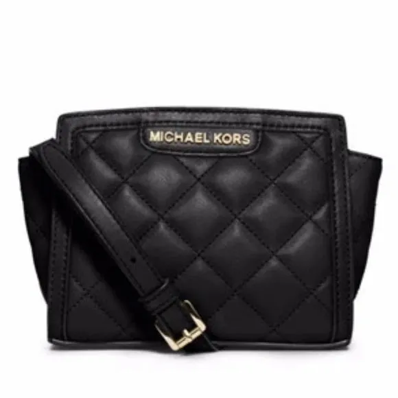 MICHAEL KORS MINI SELMA QUILTED LEATHER CROSSBODY BAG
