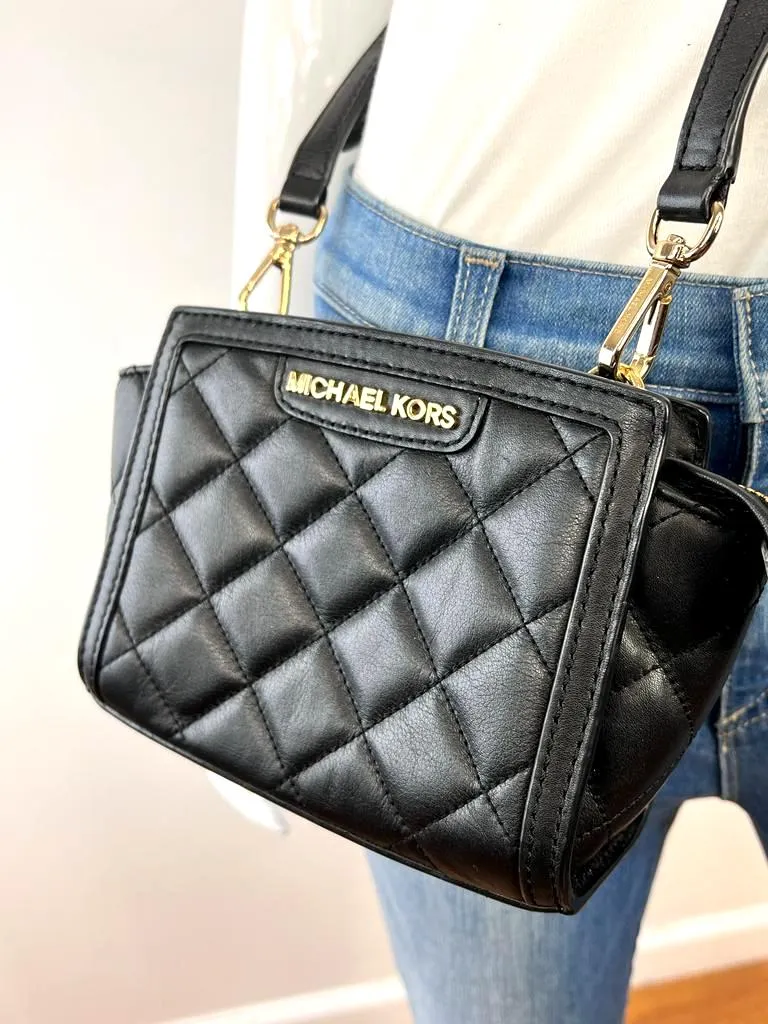 MICHAEL KORS MINI SELMA QUILTED LEATHER CROSSBODY BAG