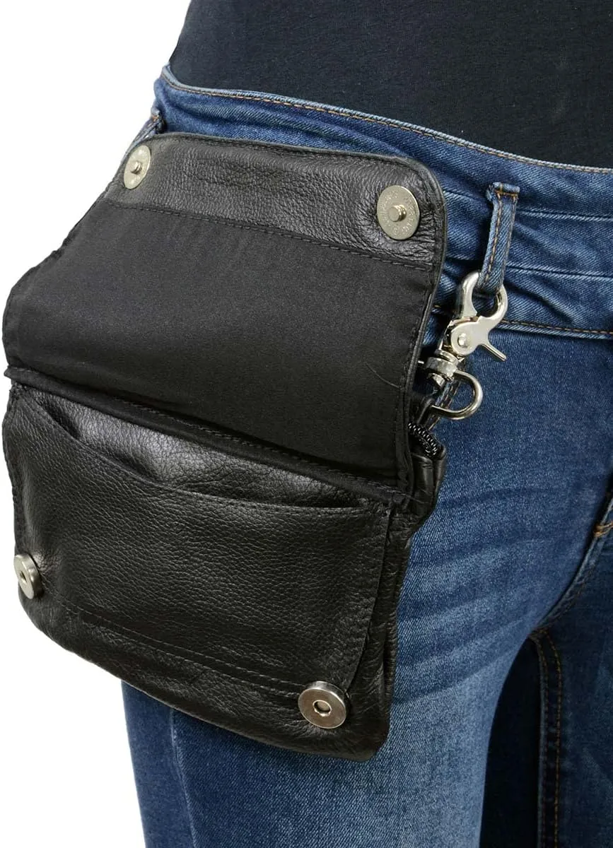 Milwaukee Leather MP8855 Women's Black Leather 'Studded' Hip Belt Bag