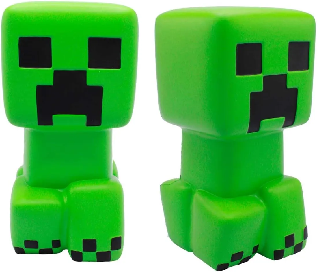 Minecraft Creeper Mighty Mega SquishMe – 12″ Official Slow-Rise PU Foam Plush by Just Toys, Stress Relief Toy for Kids & Collectors (Creeper, Super Charged Creeper, Snow Golem, Pig, Ender Dragon, Bee)