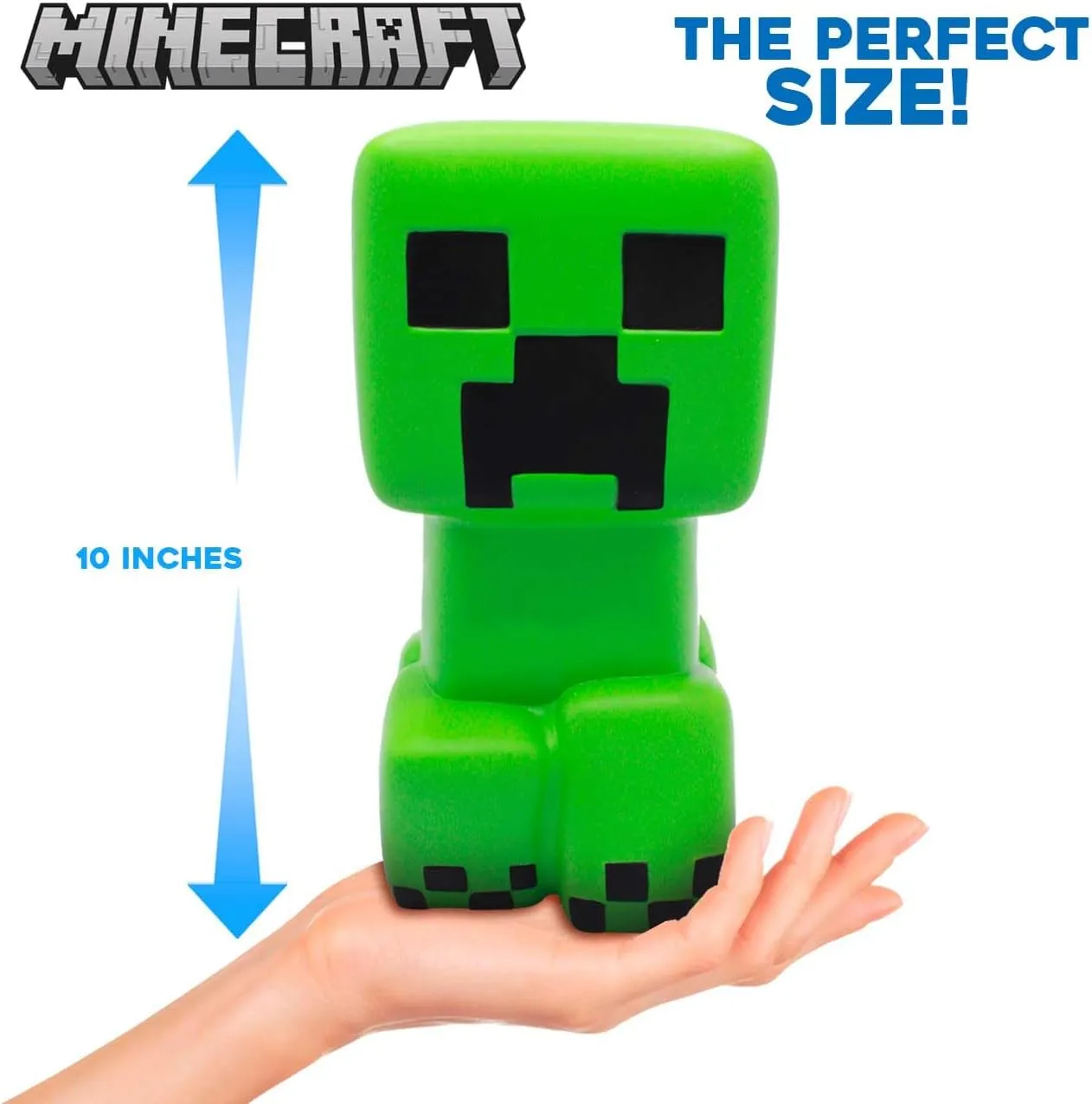 Minecraft Creeper Mighty Mega SquishMe – 12″ Official Slow-Rise PU Foam Plush by Just Toys, Stress Relief Toy for Kids & Collectors (Creeper, Super Charged Creeper, Snow Golem, Pig, Ender Dragon, Bee)