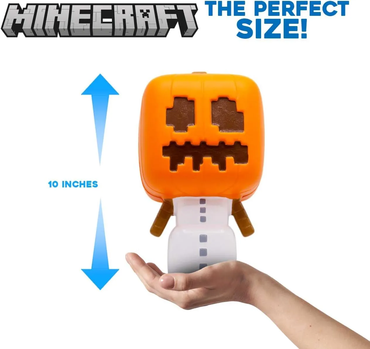 Minecraft Snow Golem Mighty Mega SquishMe – 12″ Official Slow-Rise PU Foam Plush by Just Toys, Stress Relief Toy (Creeper, Super Charged Creeper, Snow Golem, Pig, Ender Dragon, Bee)