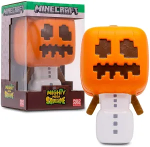 Minecraft Snow Golem Mighty Mega SquishMe – 12″ Official Slow-Rise PU Foam Plush by Just Toys, Stress Relief Toy (Creeper, Super Charged Creeper, Snow Golem, Pig, Ender Dragon, Bee)