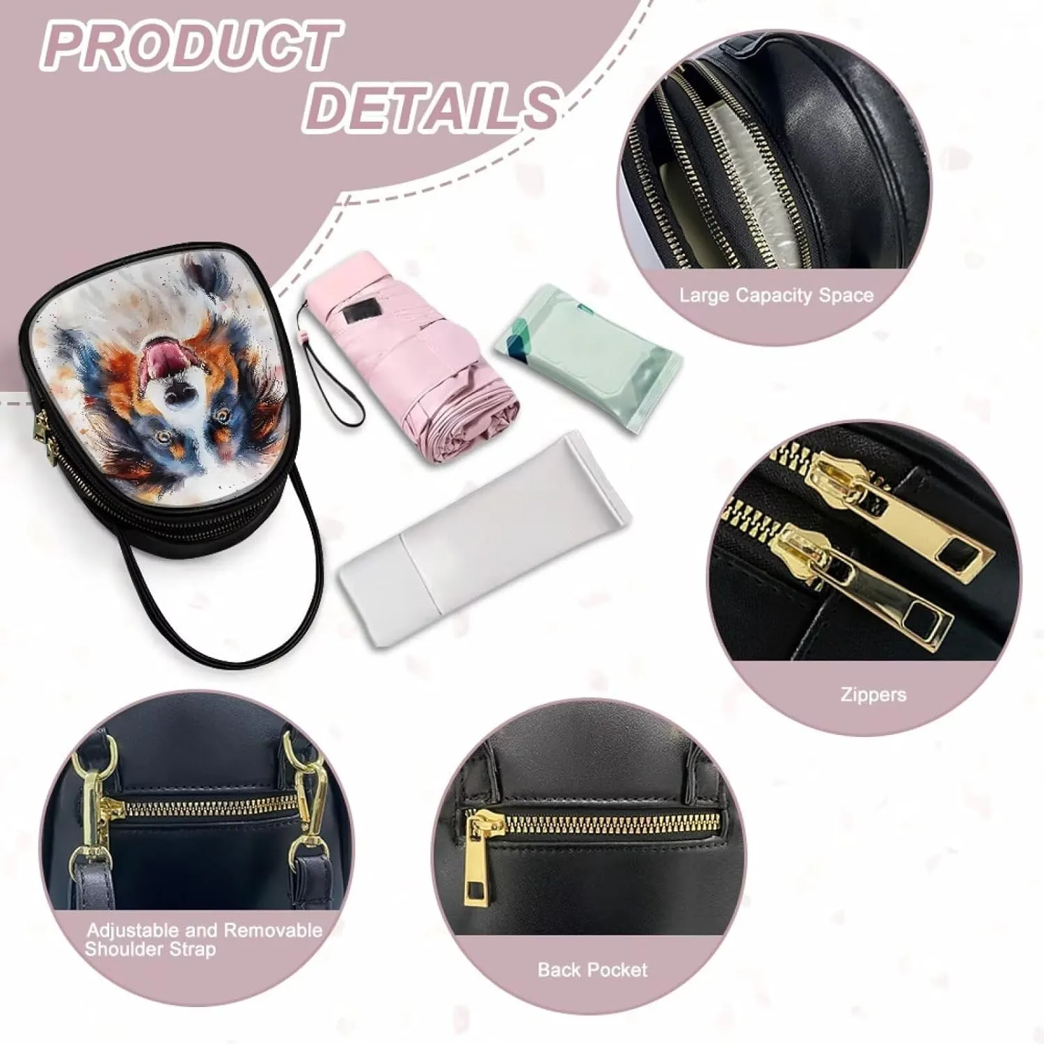 Mini Crossbody Bags Purses for Women, Zip Cell Phone Shoulder Handbags Wallet, Vegan PU Leather Travel Sling Bag