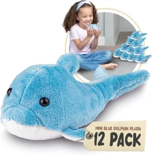 Mini Dolphin Plush Toys, 12 Pack Cute Stuffed Animals, Stuffed Dolphins for Boys & Girls, Sea Animal Stuffed Animals Figures for Party Favors, Goody Bags, Prize (Mini Dolphin)