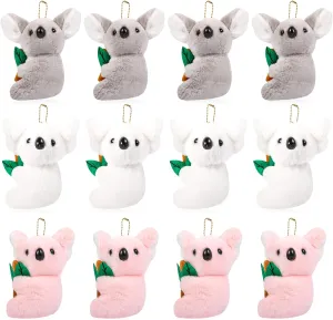 Mini Koala Bear Stuffed Animal & Plush Toy，12 Pcs Koala 4.7 Inch Small Animals Decoration for Kids Party Favors Goodie Bag Stuffers Carnival Prizes Classroom Prizes Claw Machine