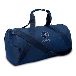 Minnesota Timberwolves Personalized Duffel Bags for Kids - Official NBA Logo Embroidery, Removable Shoulder Strap, Polyester, 19” x 14” (Navy)
