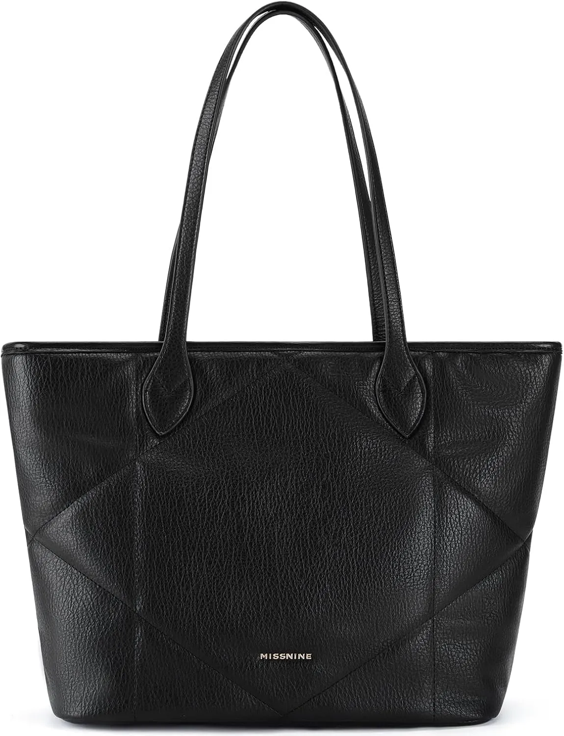 Missnine Quilted Tote Bags with Zipper, Vegan Leather Purses and Handbags for Women, Large Hobo Shoulder Bag