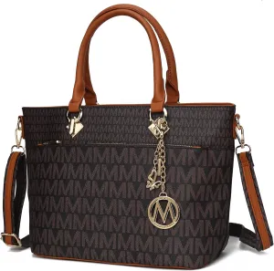 MKF Crossbody Shoulder Bag for Women – PU Leather Top Handle Pocketbook – Roomy Tote Satchel Handbag Purse M Charm