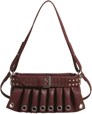 Molodo Retro Small Purses for Women PU Leather Studded Handbag Crossbody Bag Satchel for Party Vacation