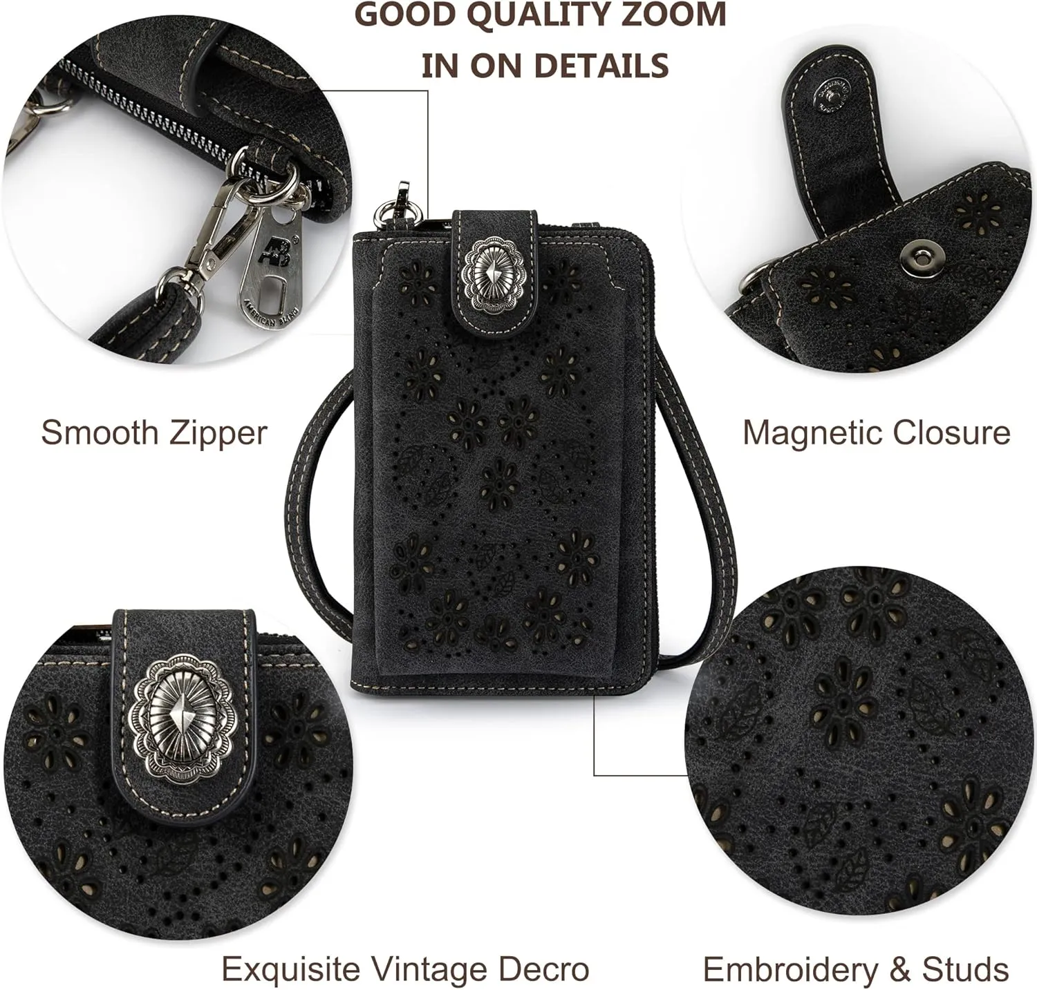Montana West Small Crossbody Bags for Women Western Handbag with Cash Slots