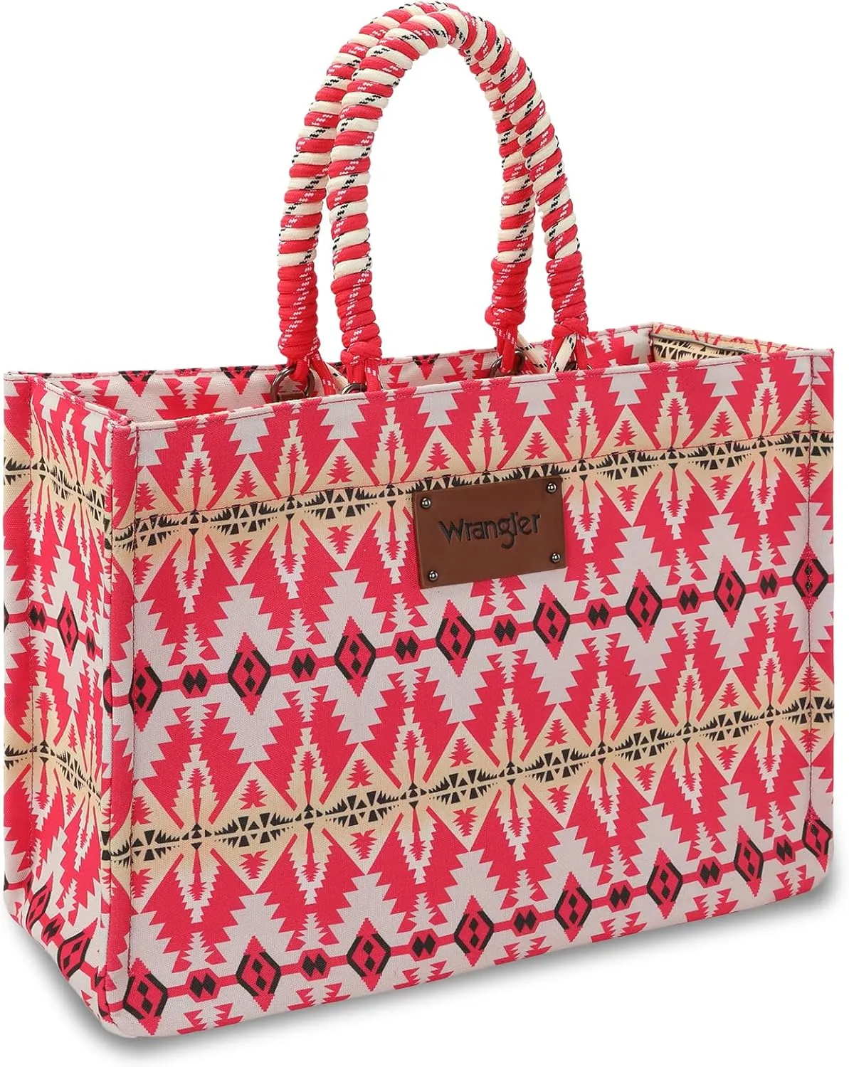 Montana West Wrangler Oversized Tote Bag with Braided Rope Handles Western Shoulder Handbag