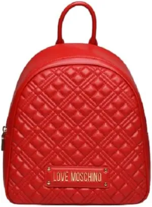 MOSCHINO B24MO37 JC4061 Women's Bag Love Quilted Backpack Black, red, Taglia unica