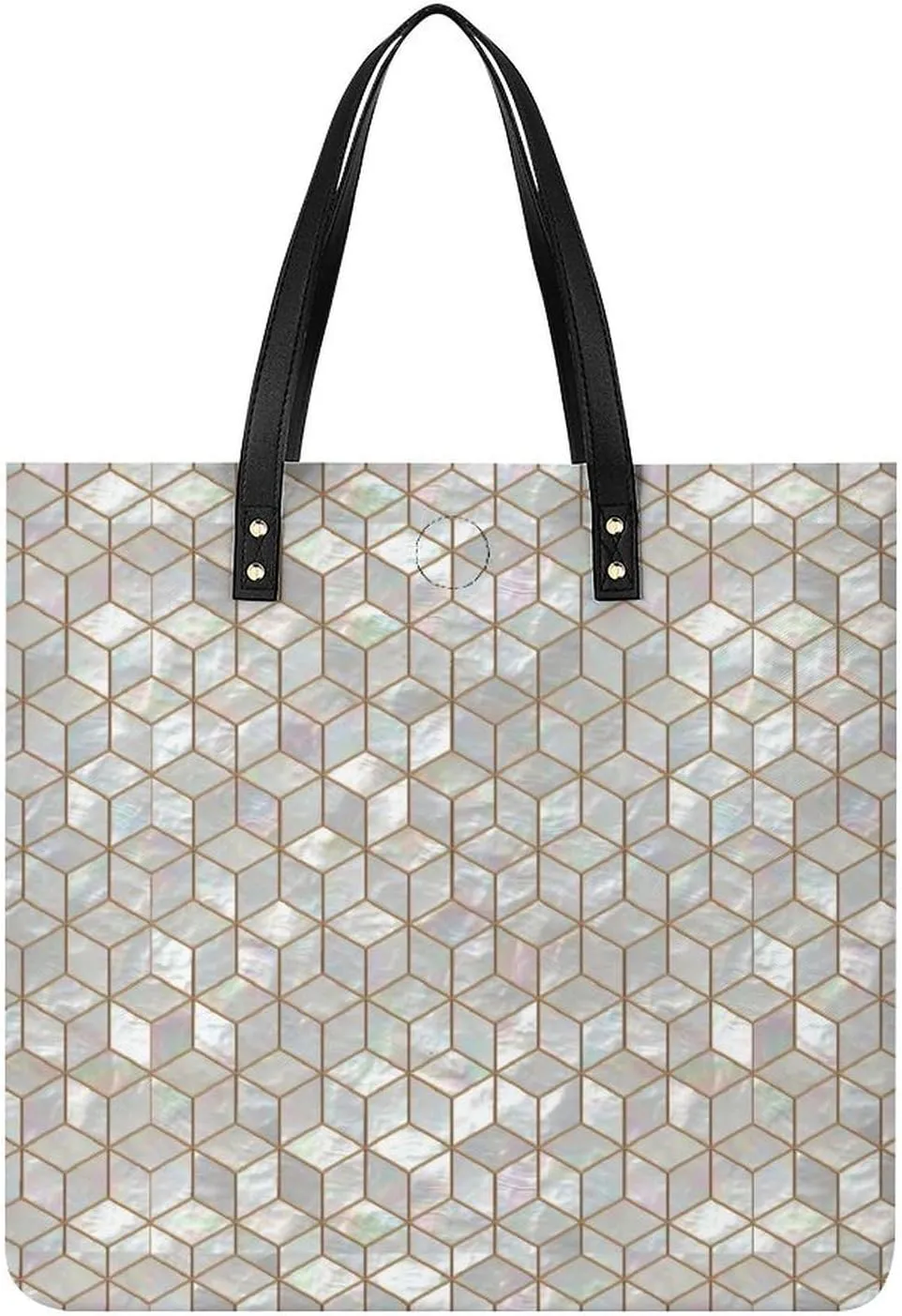 Mother Pearl Tiles Leather Tote Bag Is Sturdy Durable And Reusable Suitable for Various Occasions